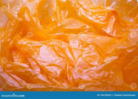 Orange Color Plastic Bag Texture Stock Image Image Of Abstract