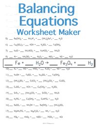 This is the currently selected item. Balancing Chemical Equations Worksheet