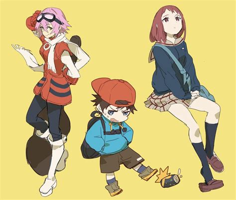 Haruhara Haruko Nandaba Naota And Samejima Mamimi Flcl Drawn By Kanyoko Yuzukano Danbooru