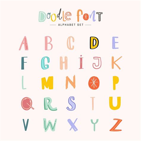 Alphabet Vector Hand Drawn Doodle Font Calligraphy Set Free Image By