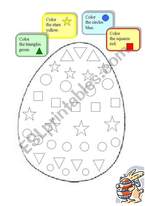Easter Egg Colours And Shapes Esl Worksheet By Csagi