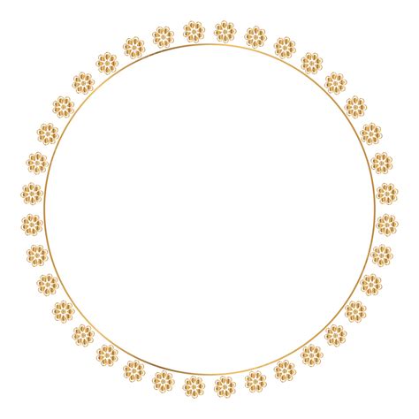 Gambar Bingkai Lingkaran Emas Dengan Desain Ornamen Bunga Mewah