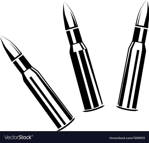 Set Of Bullets For Rifles Royalty Free Vector Image