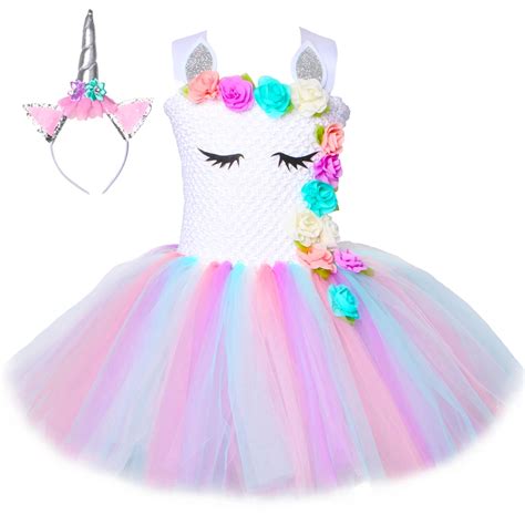 Rainbow Unicorn Tutu Dress Kids Costumes Toys