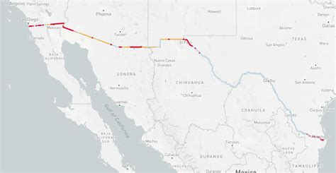 Us Mexico Border Wall Map World Map