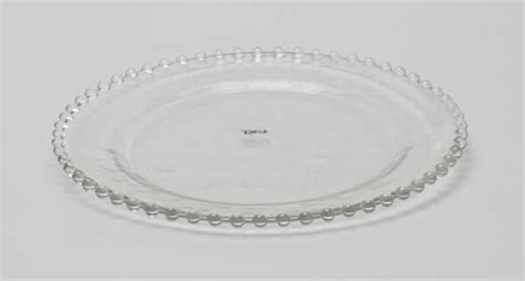 hobnail rim medium glass plate in clear set of 4 glass plates plates glass