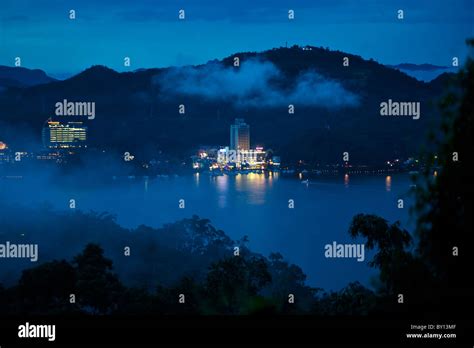 Sun Moon Lake At Night Taiwan Stock Photo Alamy