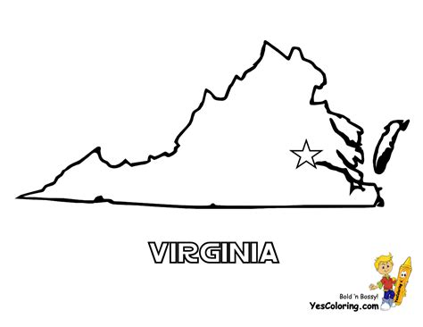 Virginia Map Coloring Page Coloring Pages