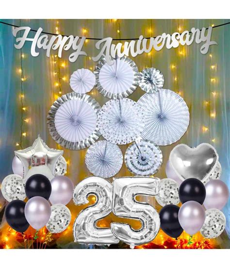 Party Propz 25th Anniversary Decoration For Home 49pcs Combo 25 Happy
