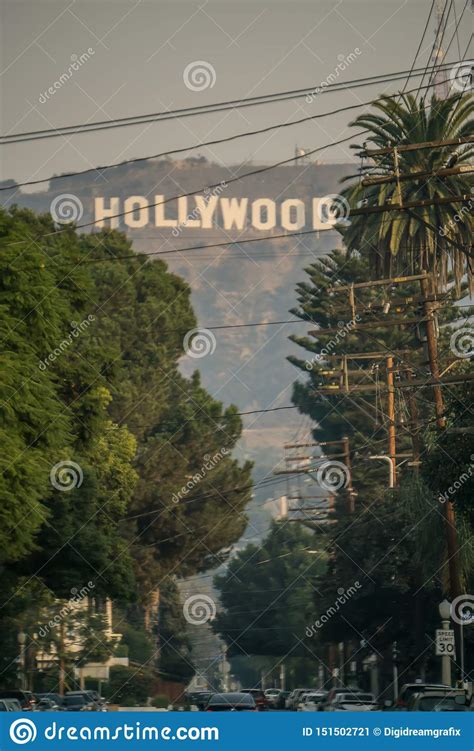 Famous Hollywood Sign On A Hill In A Distance Editorial Photo Image