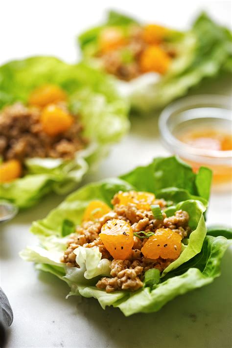 This low carb recipe is great for an appetizer or a main dish. Orange Chicken Lettuce Wraps Recipe | Little Spice Jar