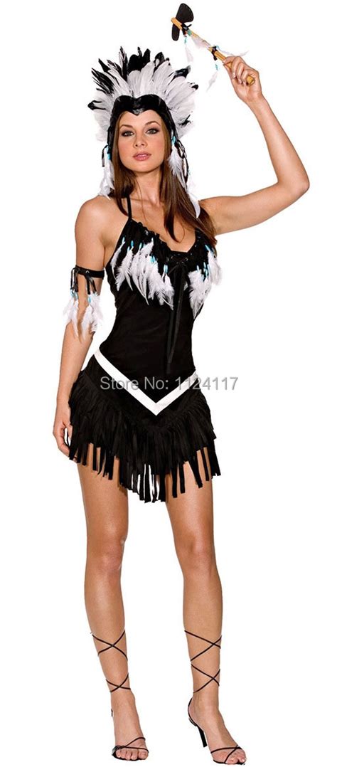 Adult Sexy Indians Fancy Dress Costume For Women Halloween Party Cosplay Chiefs Carnival