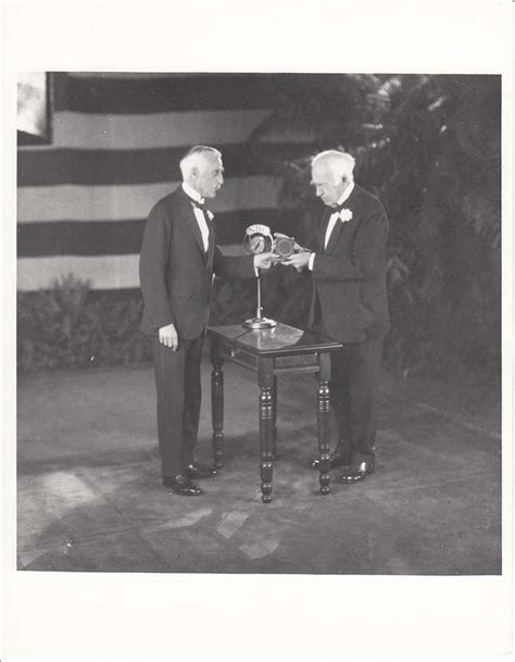 Thomas Edison Receiving Congressional Medal Of Honor From Andrew Mellon