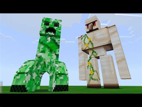 Creeper Titan Vs Ultima Lron Golem Titan In Minecraft Pe Youtube