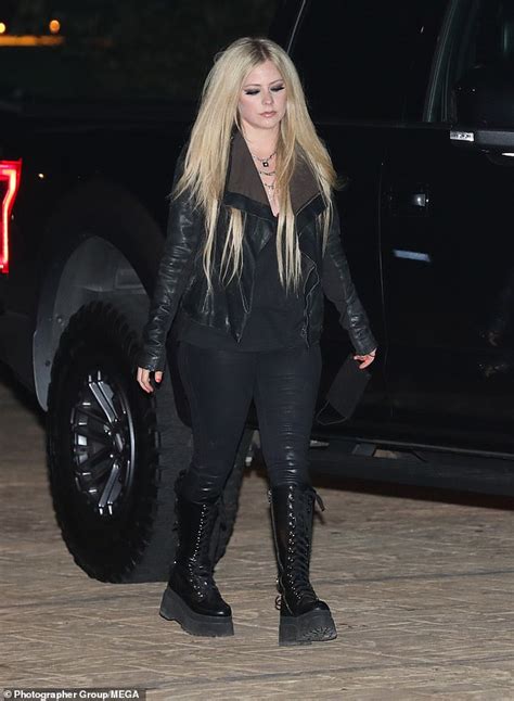 Avril Lavigne Nails Edgy Chic In A Leather Jacket As She Heads Out For