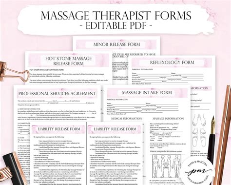 Editable Massage Therapist Business Planner Massage Business Etsy