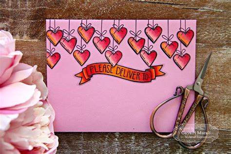 Love Is In The Air Envelope Art Valentines Envelopes Snail Mail Art