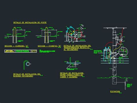Detalle Poste De Luz En AutoCAD Descargar CAD Gratis 305 33 KB