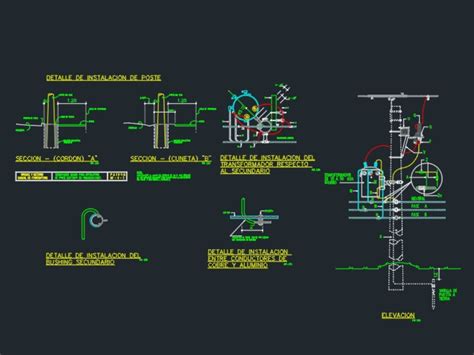 Detalle Poste De Luz En Autocad Descargar Cad Gratis Kb