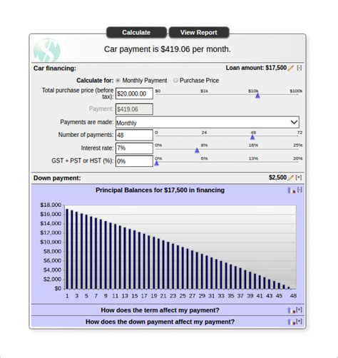 Free 6 Sample Auto Payment Calculator Templates In Pdf Excel
