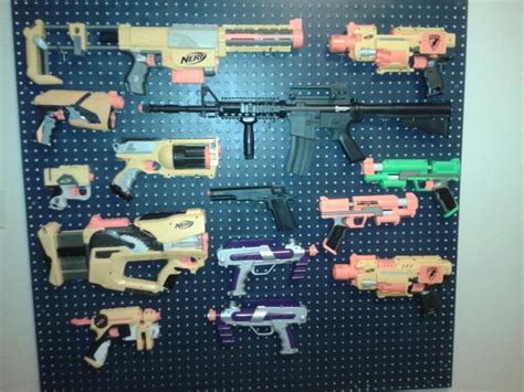 nerf gun rack...we had to control the chaos somehow ...