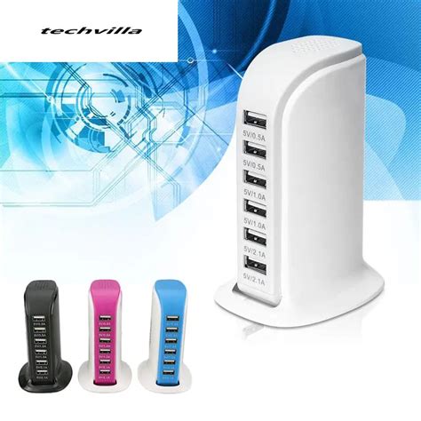 General Abs 6usb Multi Port Travel Wall Desktop Quick Charging Charger