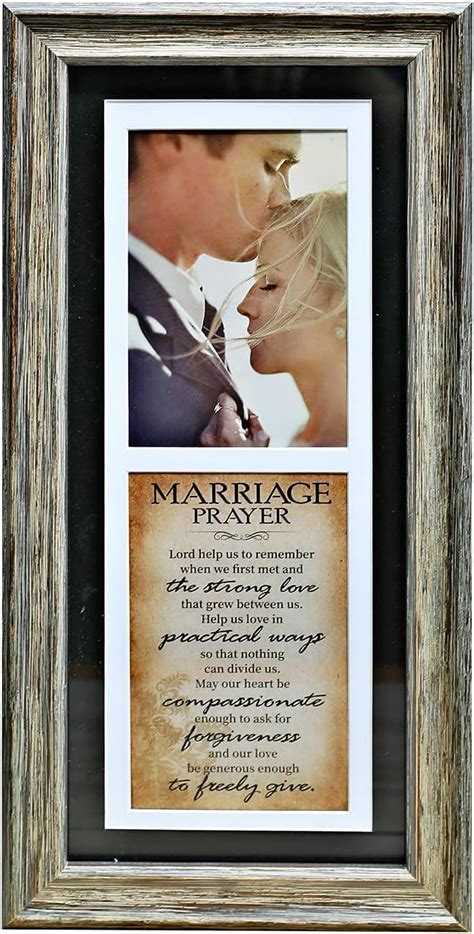 Marriage Prayer Picture Frame Rustic Wood Framed Wall Art Decoration
