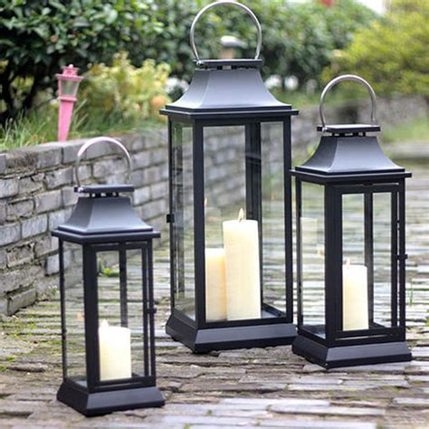 Modern Stainless Steel Portable Hurricane Lamp Candle Holders