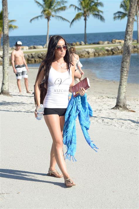 Lisa Opie In White Bikini On The Beach In Miami Hawtcelebs