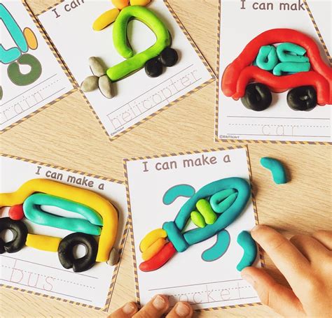 Play Doh Mats Transport Visual Cards Printable Play Dough Etsy