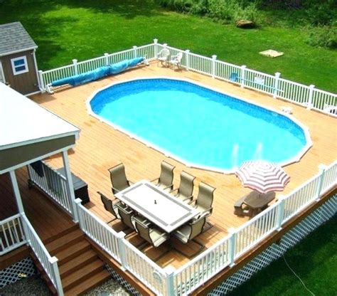 Ready to build an above ground pool deck in your backyard? oval above ground pool decks - Google Search (With images ...