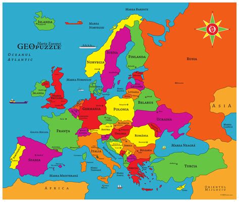 Puzzle Geografic Harta Europei 58 Piese Bec 712027 2962 Bekidro