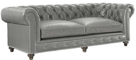 Chesterfield Rustic Grey Leather Sofa Classic Tufted Grey Leather Sofa
