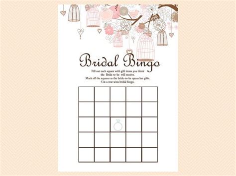 Bridal Bingo Printable Bridal Bingo Cards T By Magicalprintable