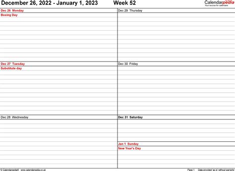 Weekly Calendar 2023 Uk Free Printable Templates For Word Weekly