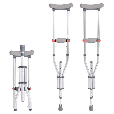 1 Pair Folding Aluminum Underarm Crutches For Adults And Teenager 8