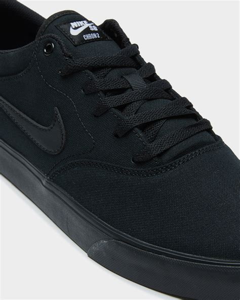 Nike Mens Sb Chron 2 Canvas Shoe Black Black Surfstitch
