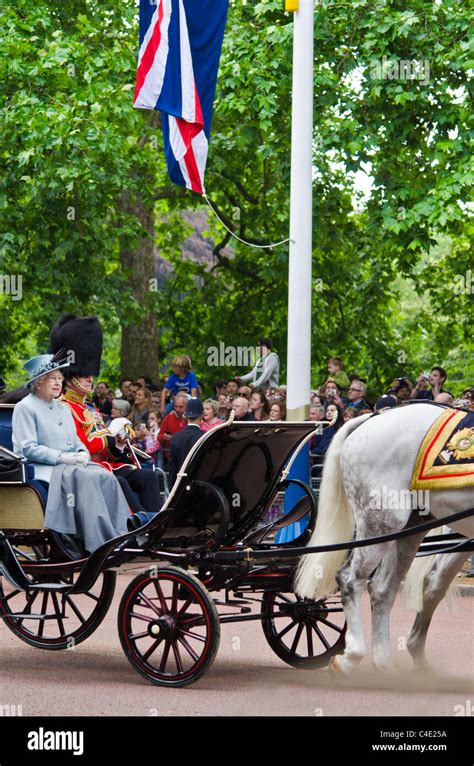 Her Majesty Queen Elizabeth Ii And The Duke Of Edinburgh Stock Photo