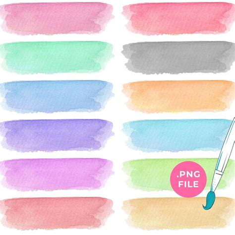 Free Colorful Watercolor Brush Strokes Set Joy In Crafting