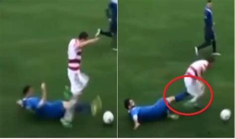 Footballer Loses Testicle In Tackle Video Shows Opponent Kicking