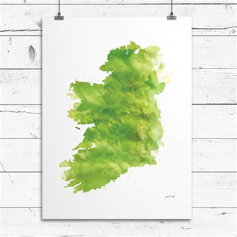 Ireland Watercolor Map Printable File Jpeg Download And Etsy