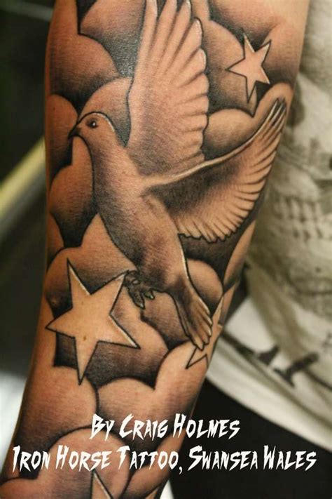 Https://tommynaija.com/tattoo/dove With Stars And Clouds Tattoo Designs