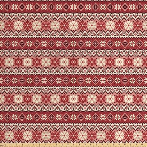 Ambesonne Nordic Fabric By The Yard Ancestral Classic Scandinavian