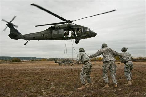 Fort Hood Air Assault School Conducts Rappel Testing Out Of Uh 60 Black