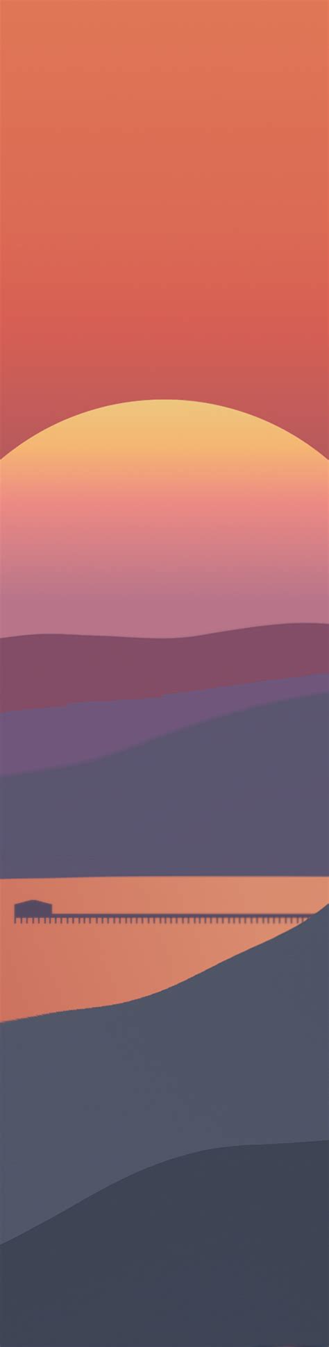500x2048 Surreal Sunset Minimal 4k 500x2048 Resolution Wallpaper Hd