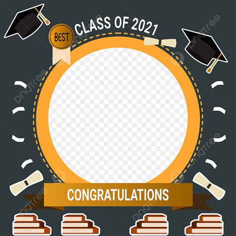 Happy Graduation 2021 With Twibbon Design For Social Media Facebook