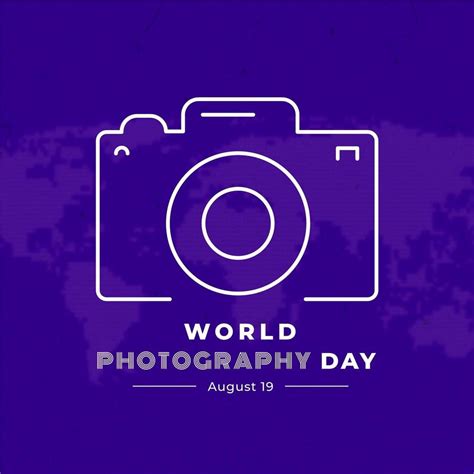 World Photography Day Celebration Poster With Outline Camera Download