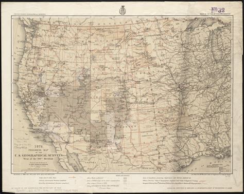 1879 Progress Map Of The Us Geographical Surveys West Of The 100th
