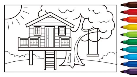 Contoh Mewarnai Gambar Rumah Sederhana Cara Menggambar Rumah Tingkat