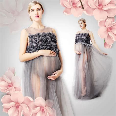 2018 Maternity Photography Props Maxi Dress Photo Shoot Maternity Photography Dresses Maternity